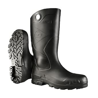 Dunlop Protective Footwear, Chesapeake plain toe Black Amazon, 100% Waterproof PVC, Lightweight and Durable, 8677577.12, Size 12 US