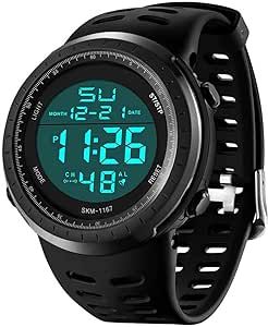 LYMFHCH Men's Digital Watch, Sports Waterproof Military Watches for Men LED Casual Stopwatch Alarm Tactical Army Watch