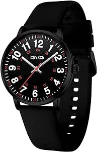 CNYXCN Nurse Watch for Medical Students,Doctors,Women Men with Second Hand and 24 Hour Easy to Read Dial Silicone Band Water Resistant