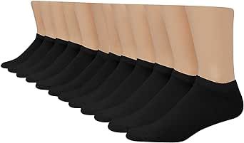 Hanes Men's Double No Show Socks 12-Pair Pack, Available in Big & Tall