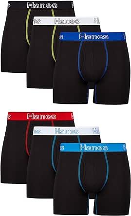 Hanes Men's Underwear Boxer Briefs, Cotton Stretch Moisture-Wicking Underwear, Multi-pack