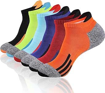 JOYNEE Mens Ankle Low Cut Athletic Tab Socks for Men Sport Comfort Cushion Sock 6 Pack