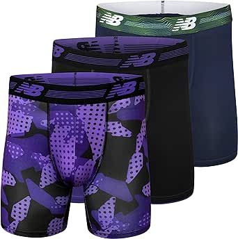 New Balance Men's Ultra Soft Performance 6" Boxer Briefs with No Fly (3-Pack of Underwear)