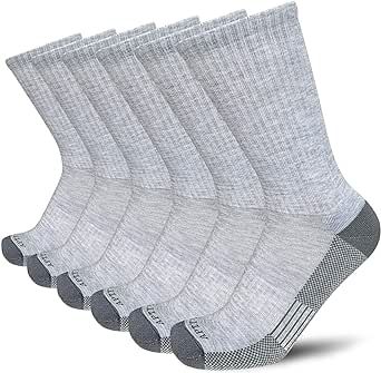 APTYID Men's Moisture Wicking Cushioned Crew Work Boot Socks (4-6 Pairs)