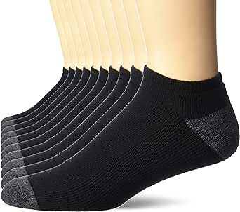 Amazon Essentials Men's Cotton Half Cushioned Low Cut Socks, 10 Pairs