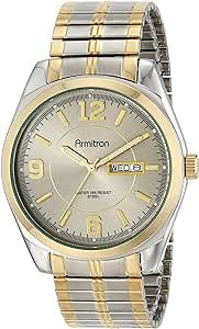 Armitron Men's Day/Date Easy To Read Metal Expansion Bracelet Watch, 20/4591