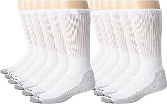 Dickies Men's Dri-tech Moisture Control Crew Socks Multipack, White (12 Pairs), Shoe Size: 6-12